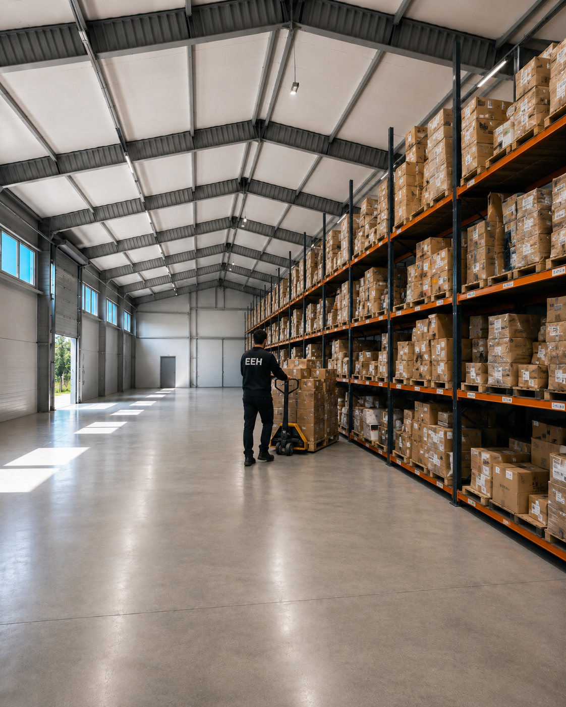 EEH warehouse storage area with packages